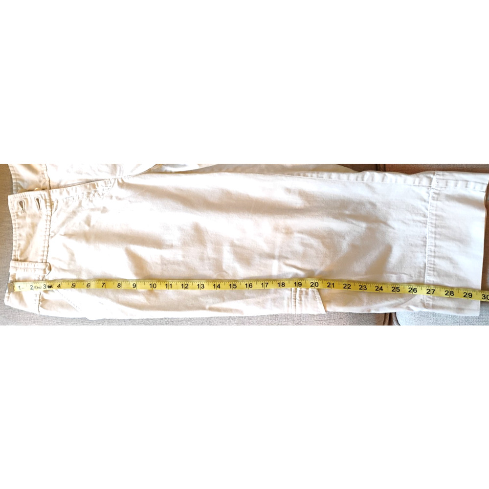 Axcess Cropped Utility Pants Ivory Poplin Grommet Pockets MInimalist - Picture 5 of 12